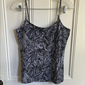LOFT Black and White Floral Camisole